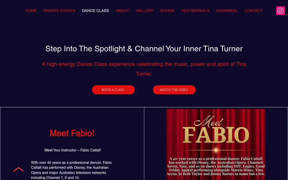A Night With Tina website: Dance classes