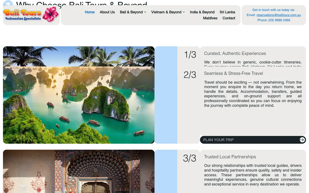 Bali Tours & Beyond website: Why travel with them
