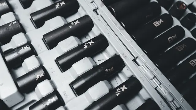 A socket set neatly arranged in a toolbox