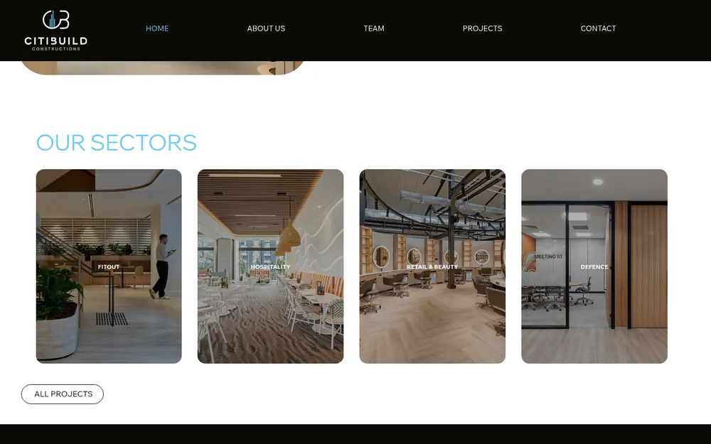 Citibuild Construction website: The sectors Citibuild works in