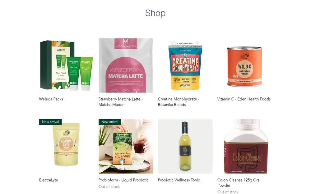 Essential Health Management (EHM) website: The online shop