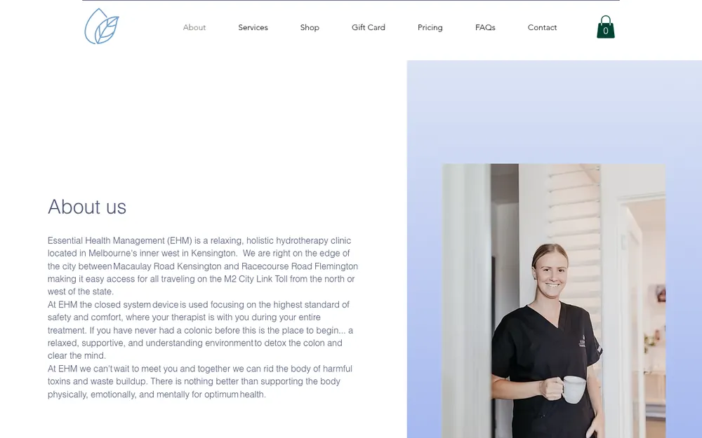 Essential Health Management (EHM) website: About the clinic