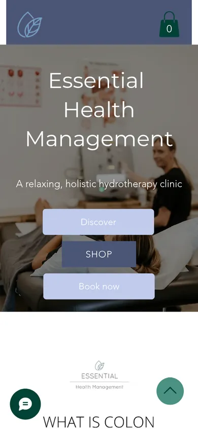 Essential Health Management (EHM) website on a phone