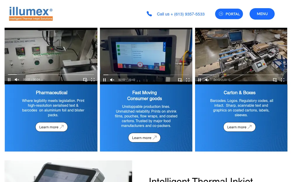 illumex website: Industries and solutions