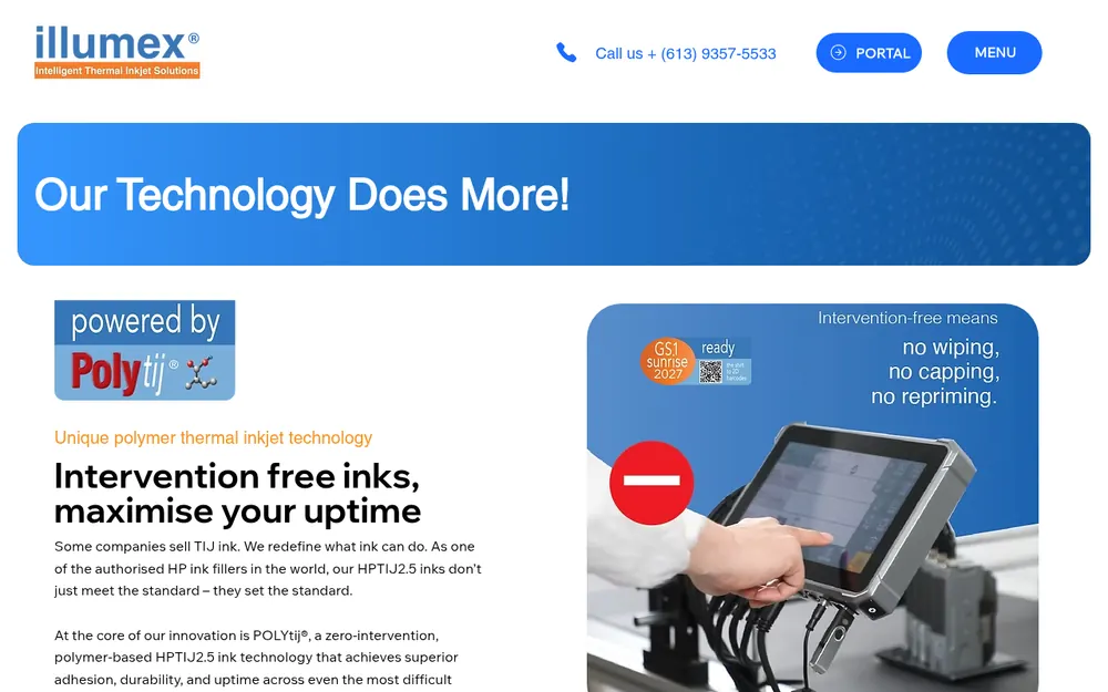 illumex website: Technology and inks