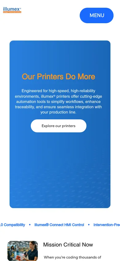 illumex website on a phone