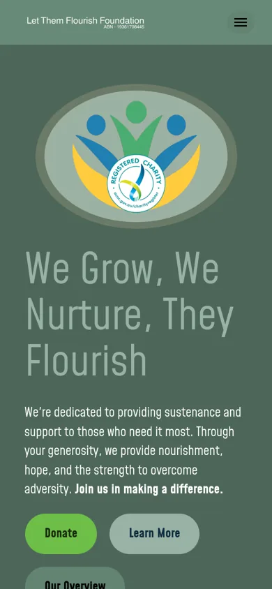 Let Them Flourish Foundation website on a phone