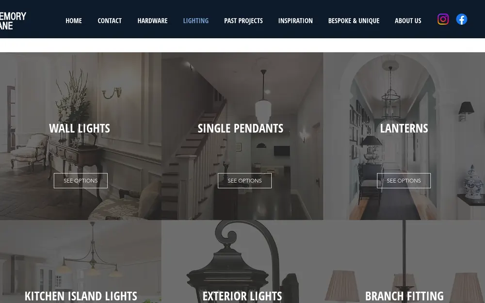 Memory Lane, Ascot Vale website: Lighting categories