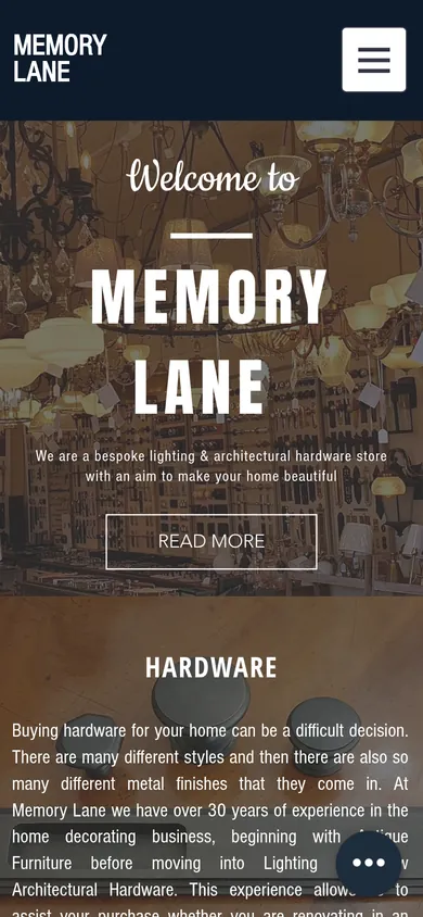 Memory Lane, Ascot Vale website on a phone